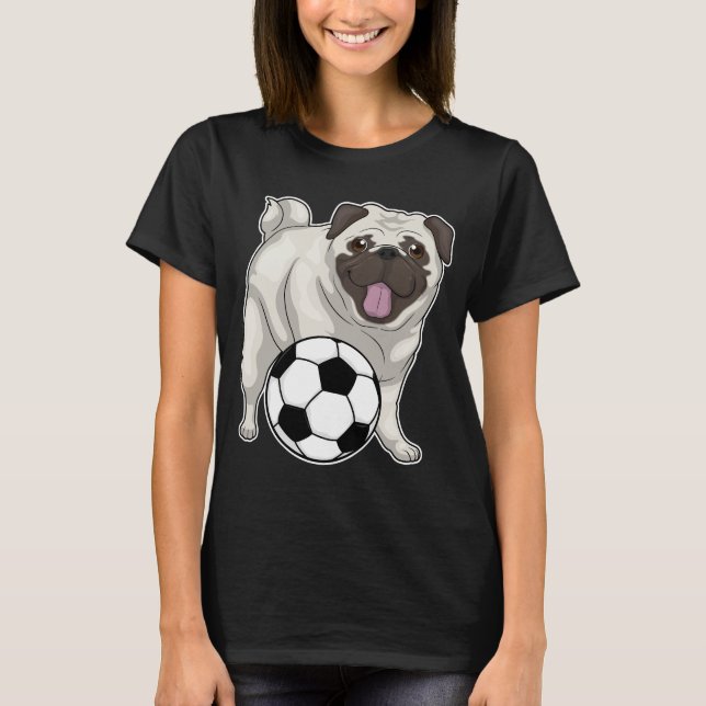 Pug Soccer player Soccer T-Shirt (Front)