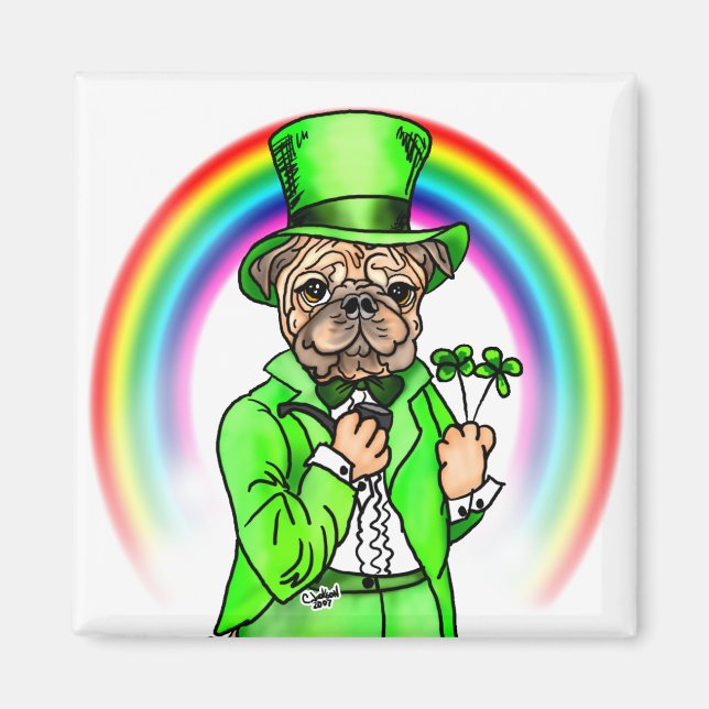 Pug St Patrick's Day Magnet (Front)