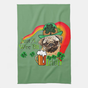 Pug St Patricks Kitchen Towel