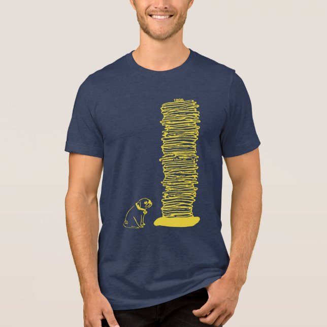 Pug Stacks Tri-Blend Shirt (Front)