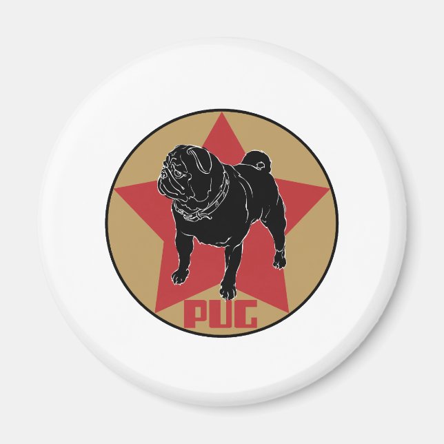 Pug Star Magnet (Front)