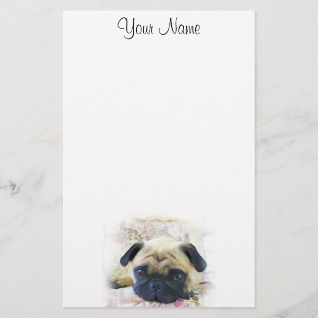 Pug Stationary Stationery (Front)
