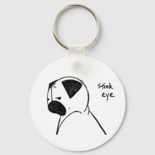 Pug Stink Eye Keychain