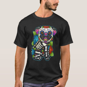 Pug Sugar Skull Mexico Dog Calavera Dia De Los Mue T-Shirt