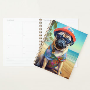 Pug sur la plage, cadeau d'été pour amateur de chi
