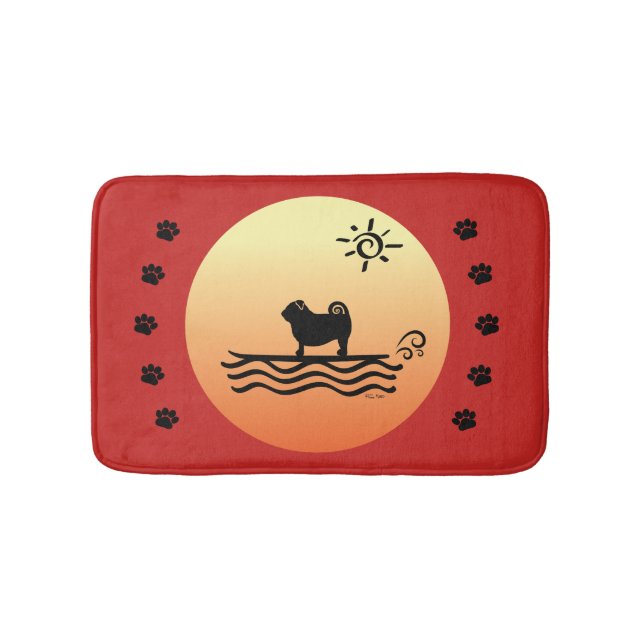 Pug Surf Bath Mat (Front)