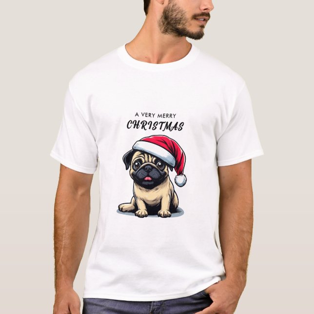 PUG T-SHIRT FOR CHRISTMAS (Front)