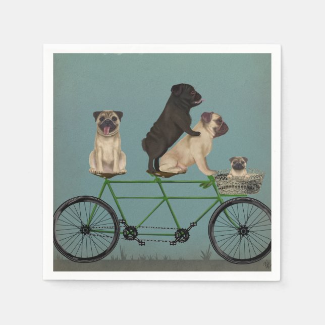 Pug Tandem Napkin (Front)
