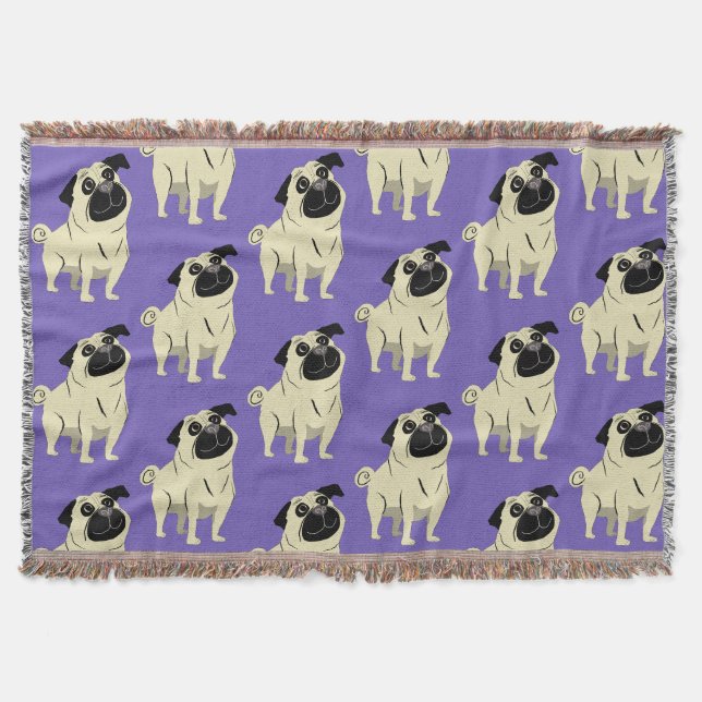 Pug Throw Blanket (Front)