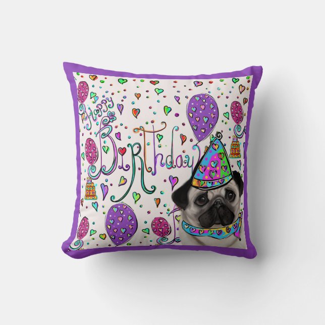 PUG THROW PILLOW (Front)