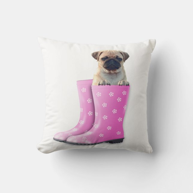 Pug Throw Pillow (Front)