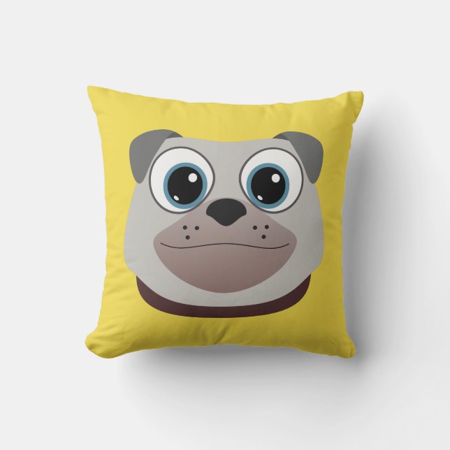 Pug Throw Pillow (Front)