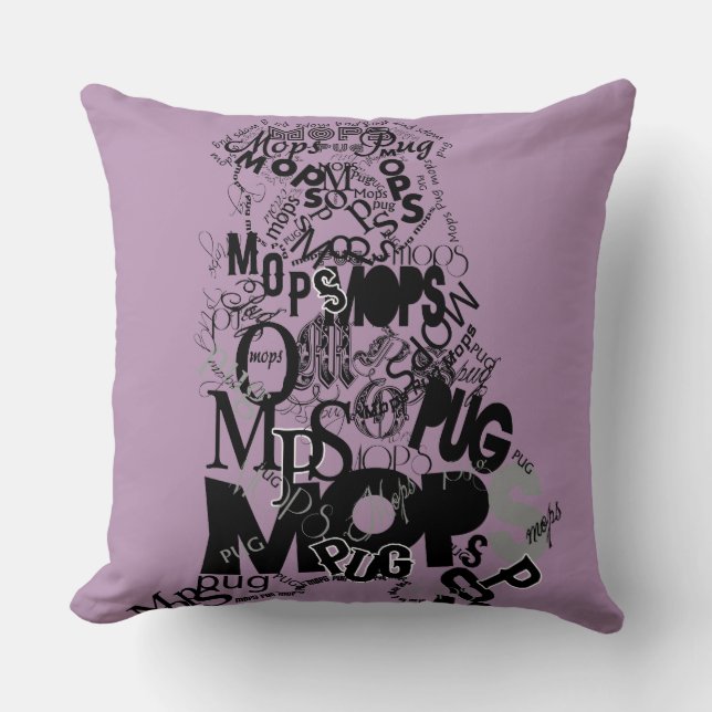 Pug Throw Pillow (Front)