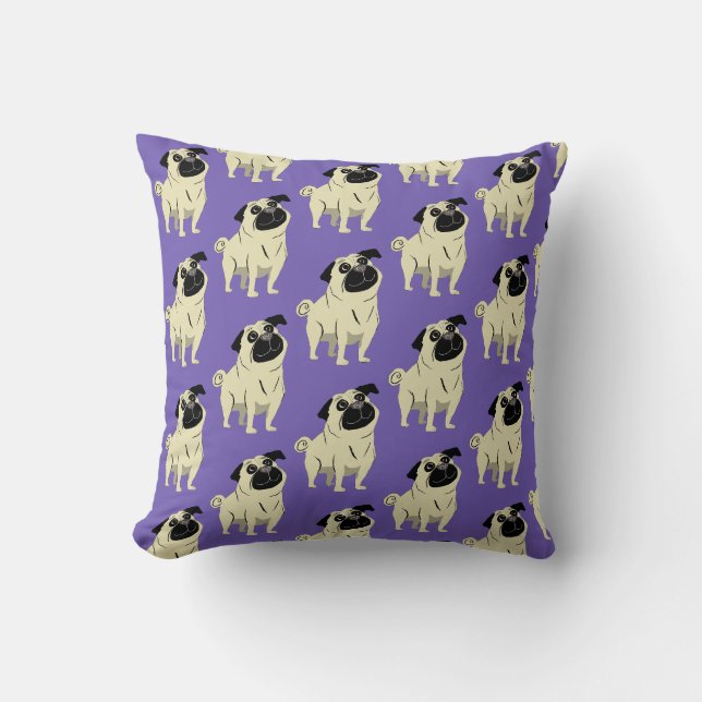 Pug Throw Pillow (Front)