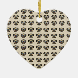 pug tile bg ceramic ornament