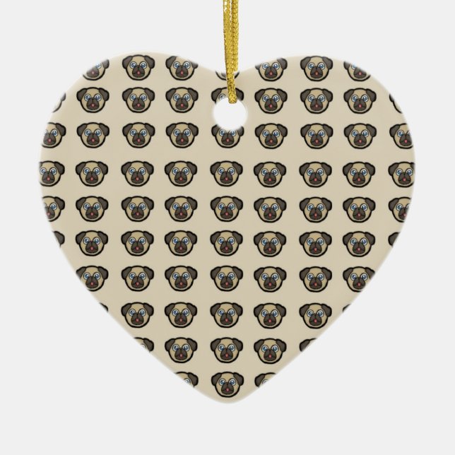 pug tile bg ceramic ornament (Front)