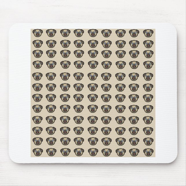 pug tile bg mouse pad (Front)