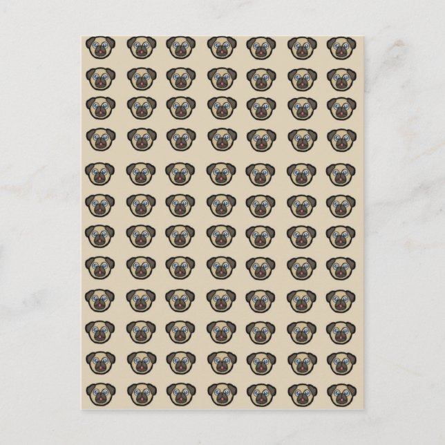 pug tile bg postcard (Front)