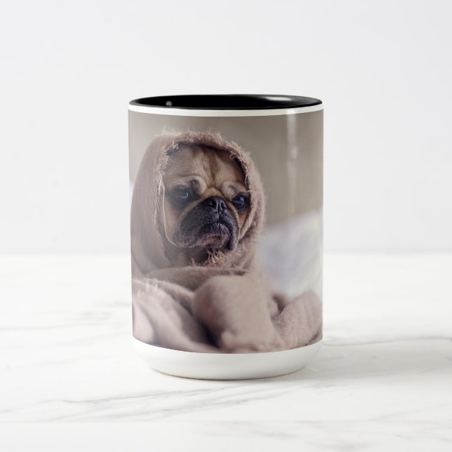 Pug Two-Tone Coffee Mug (Center)