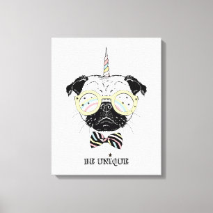 Pug Unicorn Be Unique Canvas Print
