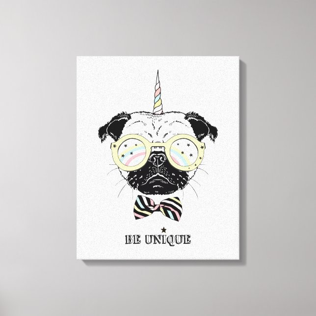 Pug Unicorn | Be Unique Canvas Print (Front)
