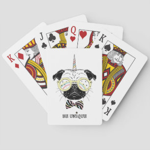 Pug Unicorn Be Unique Playing Cards