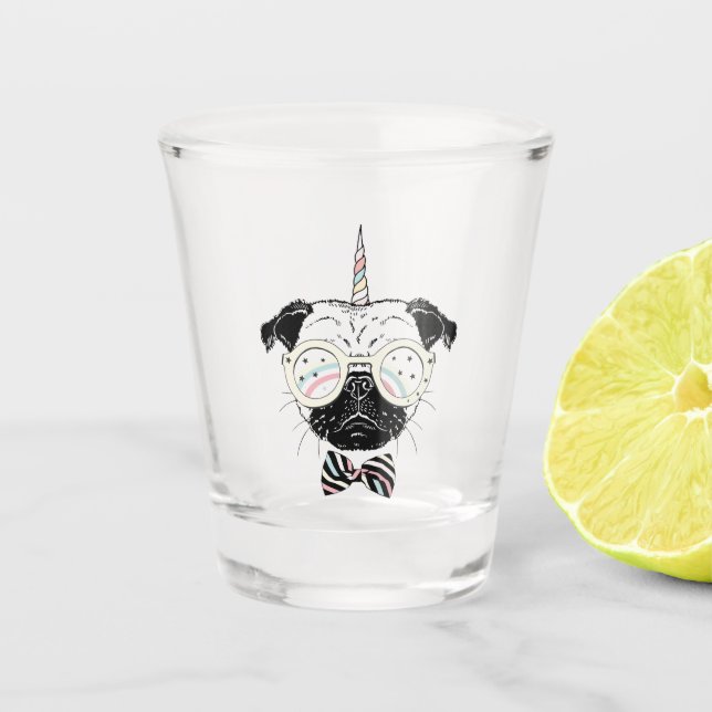 Pug Unicorn | Be Unique Shot Glass (Front)