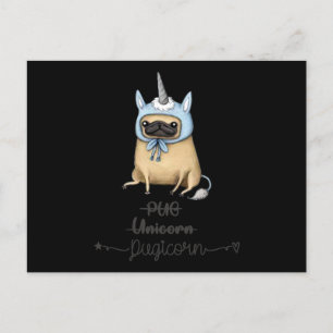 Pug unicorn equal PUGICORN Holiday Postcard