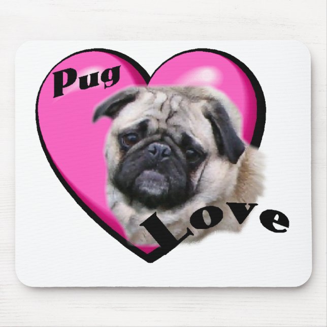 Pug Valentines Day Mouse Pad (Front)
