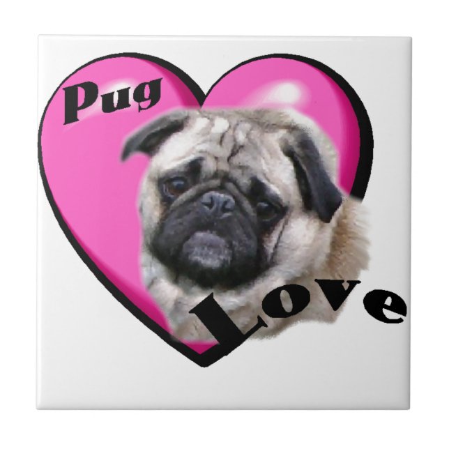 Pug Valentines Day Tile (Front)