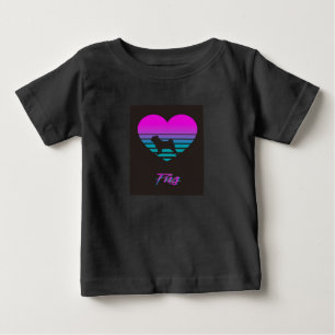 Pug Vaporwave Heart Pug Dog Lover Gift Baby T-Shirt