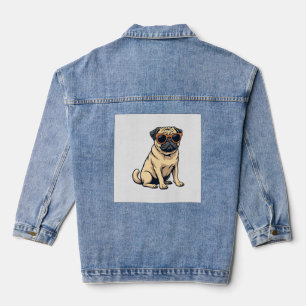 Pug vintage faisant le dab avec des lunettes de so