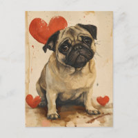 Pug Vintage Valentine's day