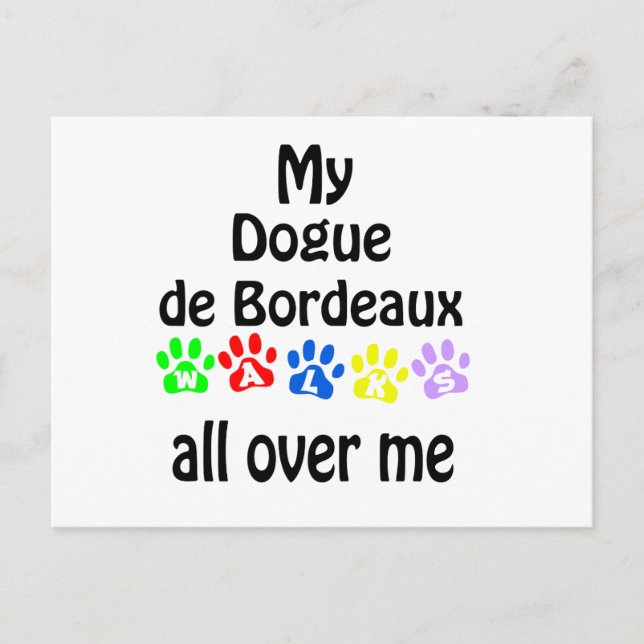 Pug Walks Design Postcard (Front)