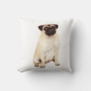 Pug Water Colour Art Painting Throw Pillow