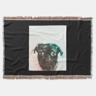Pug Watercolor   Cute Pug Dog Art Watercolor Throw Blanket