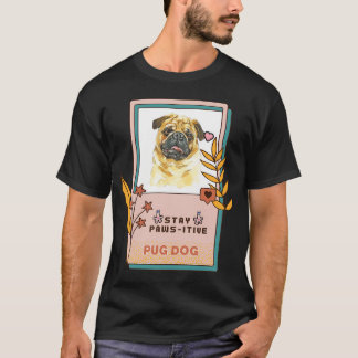 Pug Watercolor Drawing Dog Breed T-Shirt