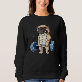 Pug Weightlifting Deadlift Men Fitness Gym Workou Sweatshirt