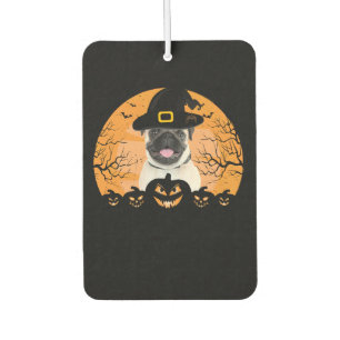 Pug Witch Hat Jack-o-Lantern Dogs Halloween T-Shir Air Freshener