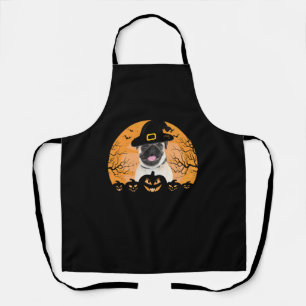 Pug Witch Hat Jack-o-Lantern Dogs Halloween T-Shir Apron