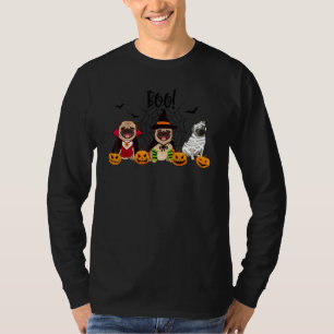 Pug Witch Mummy Pumpkin Halloween Pug Dog T-Shirt