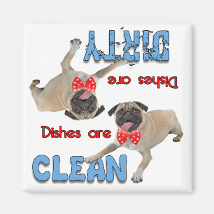 Pug With A Bow Tie Dog Lovers Dishwasher Magnet