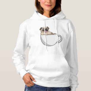 Pug with Cup of Coffee Hoodie