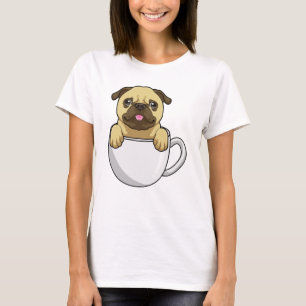 Pug with Cup of Coffee T-Shirt