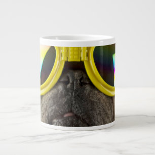 Pug with Goggles Large Coffee Mug