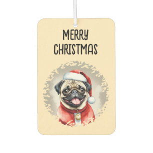 Pug With Santa Claus Outfit - Christmas 1 Air Freshener