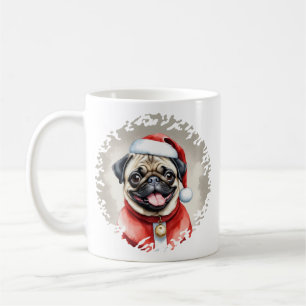 Pug With Santa Claus Outfit - Christmas 1 Coffee Mug