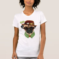 Pug with Steampunk Bowler Hat