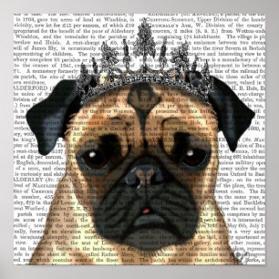 Pug With Tiara Poster