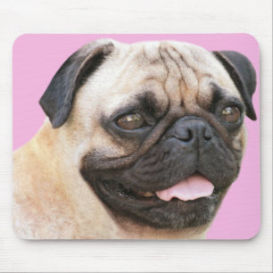 Pug With Tongue Sticking Out Mousepad